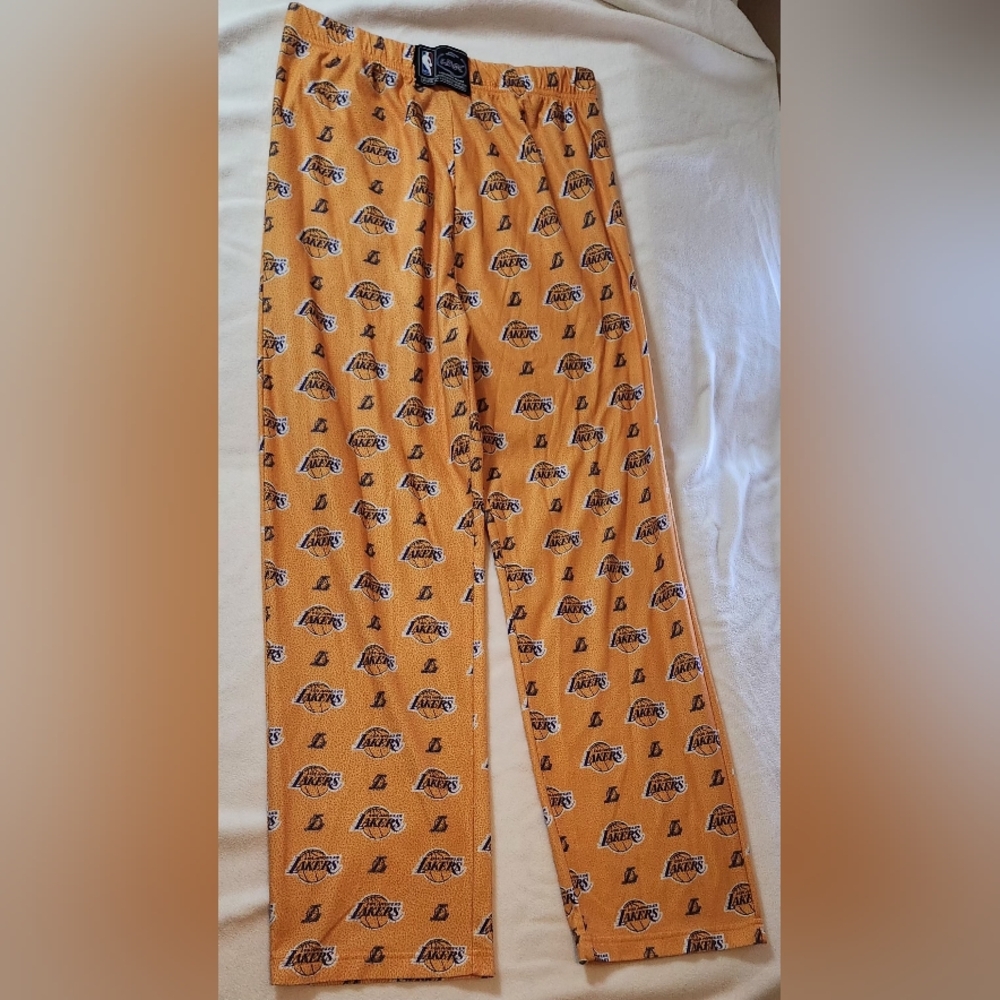 Official Los Angeles LAKERS Youth Small (28-30) Lounge Pants By UNK (Pre-owned)
